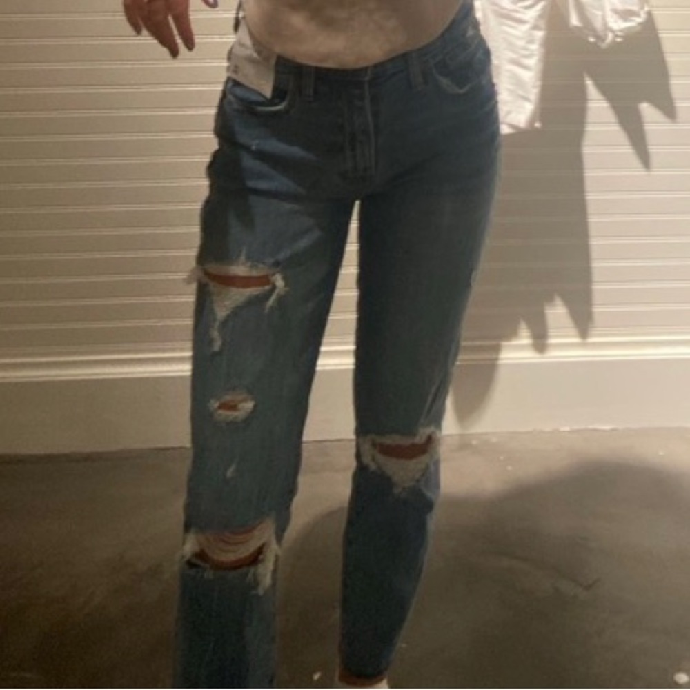 Abercrombie Size 24 High Waist Ripped Denim Jean